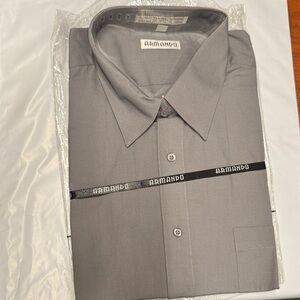 NWT Armando Gray Men's Long Sleeve Dress Shirt 16.5 - 34/35